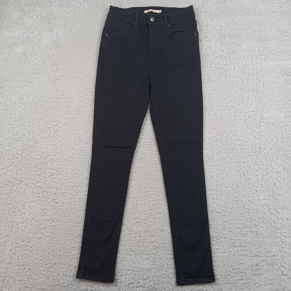 Levi 721 High Rise Skinny Jeans Womens 27 Black Stretch Denim 18882-0024